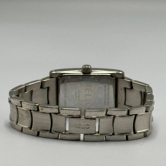 Relic Watch Women Silver Tone Rectangle Dial Water Resistant New Battery 6 Inch - Picture 7 of 12